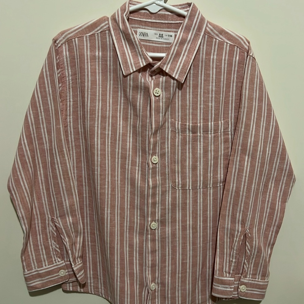 Zara pink striped shirt